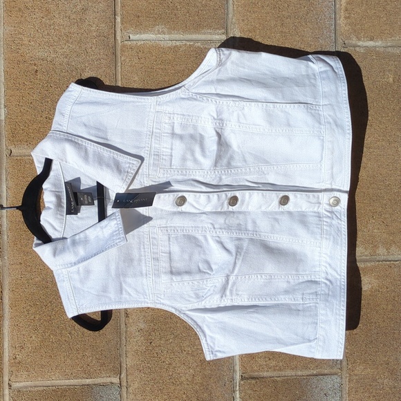 Lane Bryant white denim vest, Size 20, NEW W/ TAG - Picture 2 of 10